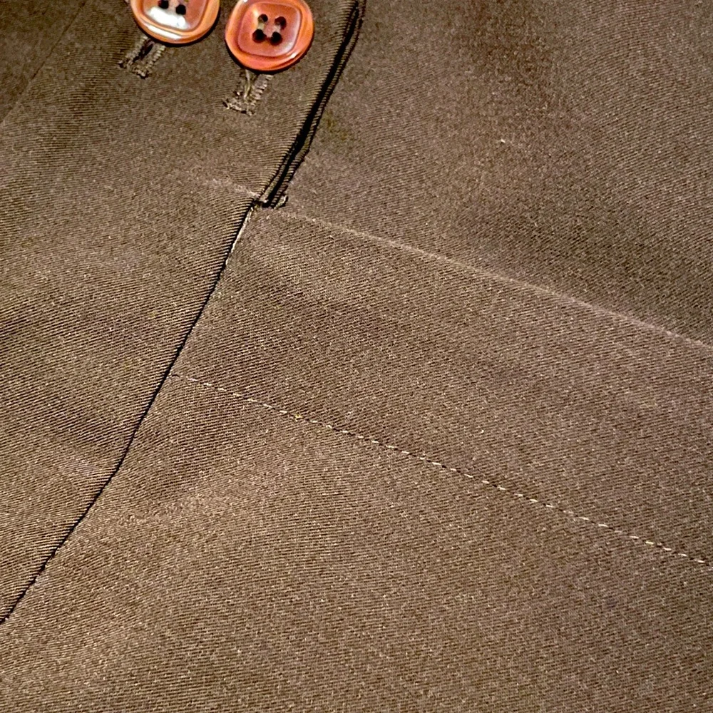 2 button chocolate brown slacks. - Picture 4 of 4